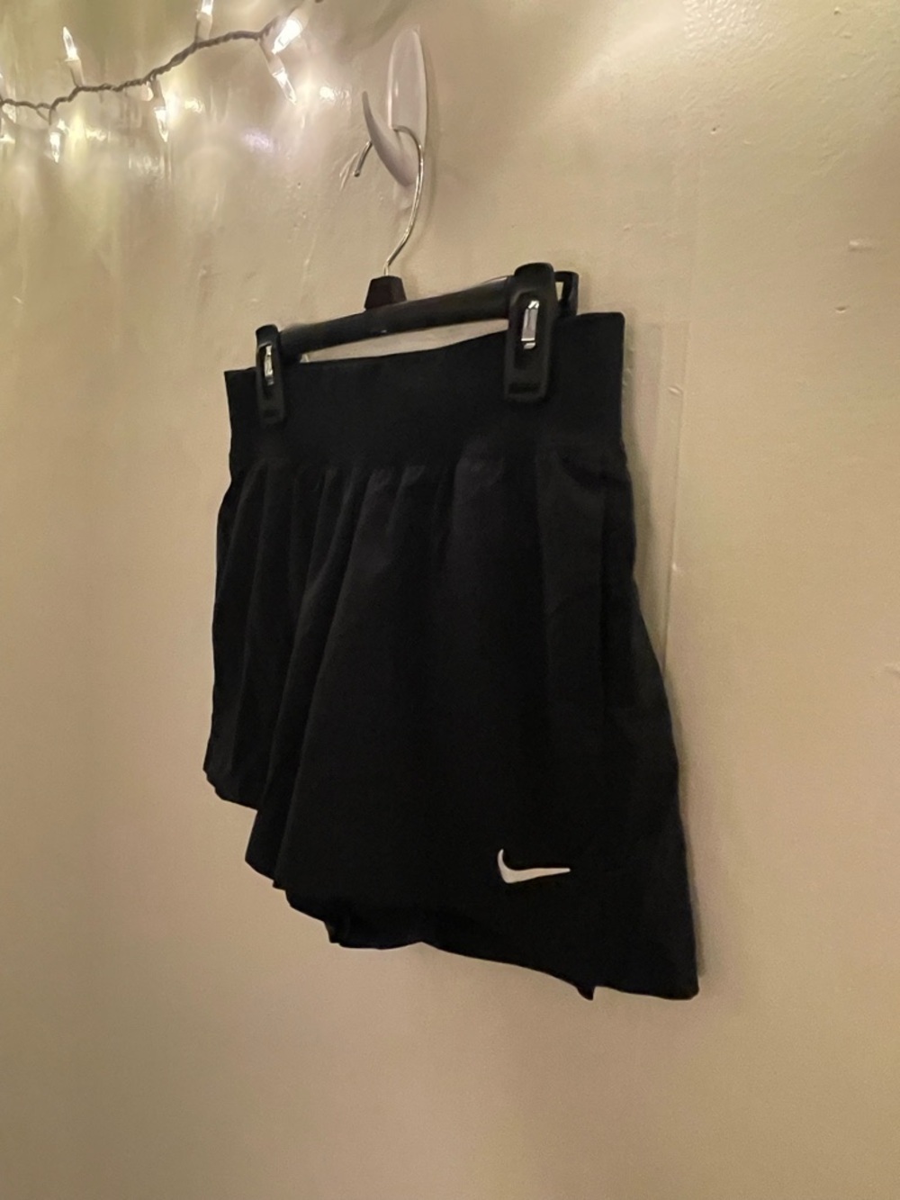 Nike Women’s Black Athletic Layered Running Shorts with Swoosh XS NWOT Pockets - Picture 5 of 16